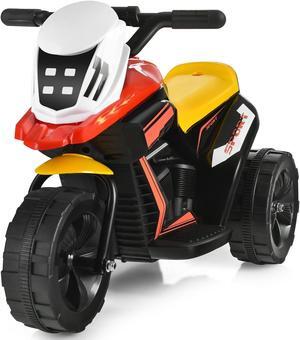 SlickBlue 6V 3-Wheel Electric Ride-On Toy Motorcycle Trike with Music and Horn