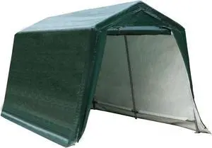 SlickBlue Outdoor Carport Shed with Sidewalls and Waterproof Ripstop Cover-8 x 14 ft