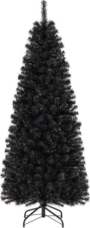 SlickBlue Pre-lit Christmas Halloween Tree with PVC Branch Tips and Warm White Lights-