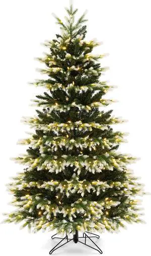 SlickBlue Hinged Christmas Tree with 350 LED Lights Remote Control