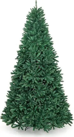SlickBlue Hinged Premium Artificial PVC Christmas Tree with Solid Metal Stand