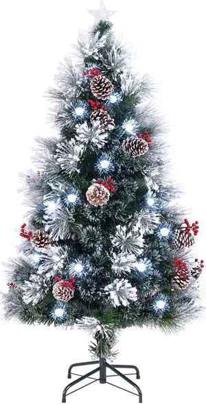 SlickBlue Flocked Christmas Tree with 8 Lighting Modes