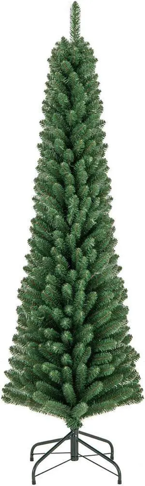Artificial Pencil Christmas Tree with Memory Wire Tips and Durable Metal Stand