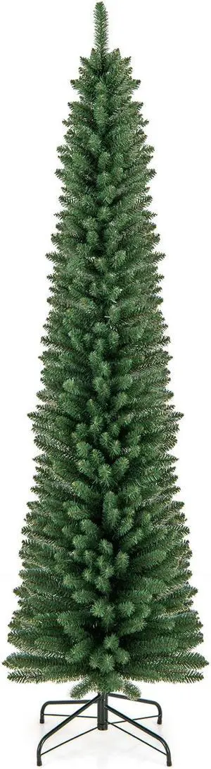 Pencil Christmas Tree with Memory Wire Branch Tips and Sturdy Metal Stand