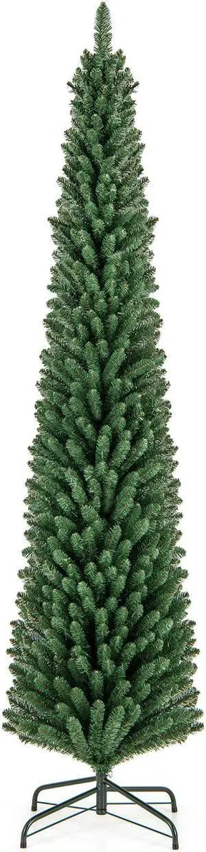 Pencil Christmas Tree with Memory Wire Branch Tips and Upgraded Metal Stand