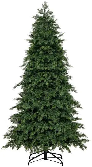 SlickBlue Artificial Christmas Tree Green Hinged Holiday Tree with 721 Lush Branch Tips-6 ft