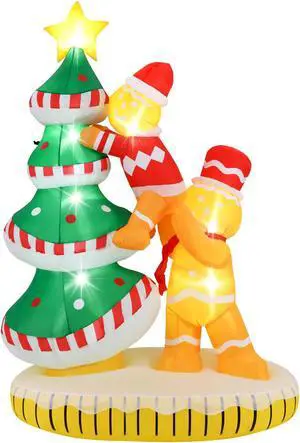 SlickBlue 7 Feet Inflatable Christmas Tree with 7 Internal LED Lights and Built-in Fan