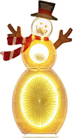 SlickBlue  Lighted Snowman with LED Lights and Metal Stand