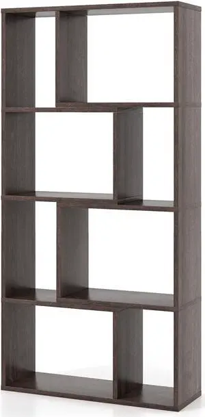 SlickBlue 4-Tier Geometric Bookshelf with 8 Cubes for Living Room Bedroom