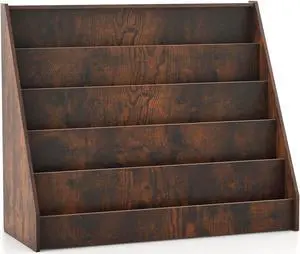 SlickBlue 5-Tier Kids Bookshelf with Deep Compartments and Stable Baby Book Case