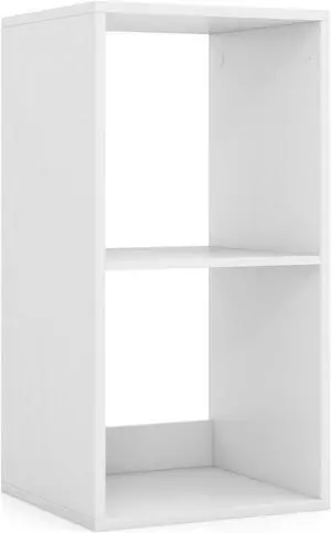 SlickBlue 2 Cube Bookshelf with Back Guardrail for Living Room Bedroom