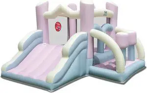 SlickBlue Kids Bounce House with Slide and 2 Boxing Columns for Party without Blower