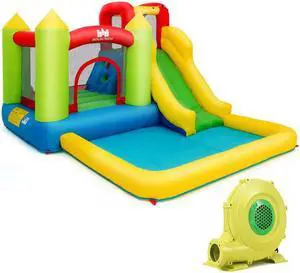 SlickBlue Outdoor Inflatable Bounce House with 480 W Blower