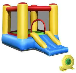 SlickBlue Kids Inflatable Bounce House with Slide and 480W blower