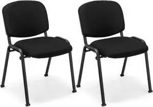 SlickBlue Office Chair with Metal Frame and Padded Cushions for Conference Room-Set of 2