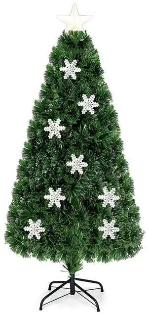SlickBlue LED Optic Artificial Christmas Tree with Snowflakes-5 Feet
