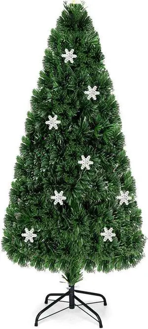 SlickBlue LED Optic Artificial Christmas Tree with Snowflakes-6 Feet
