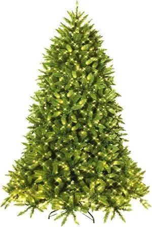 SlickBlue Premium Hinged Artificial Fir Christmas Tree with LED Lights-5 ft