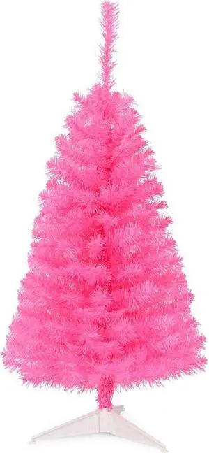 SlickBlue 3 ft Premium Artificial Christmas Mini Tree with Stand-Pink