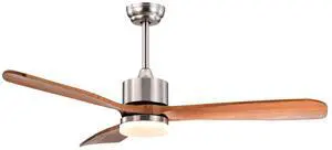 SlickBlue 52 Inch Reversible Ceiling Fan with LED Light and Adjustable Temperature-Silver