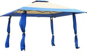 SlickBlue 13 Feet x 13 Feet Pop Up Canopy Tent Instant Outdoor Folding Canopy Shelter-Blue