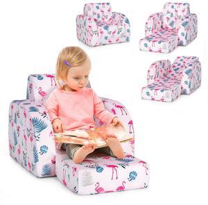 SlickBlue 3-in-1 Convertible Kid Sofa Bed Flip-Out Chair Lounger for Toddler