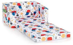 SlickBlue 2-in-1 Convertible Kids Sofa with Velvet Fabric