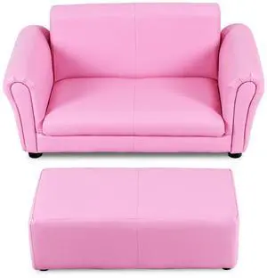 SlickBlue  Soft Kids Double Sofa with Ottoman