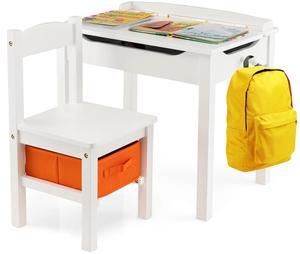 SlickBlue Wood Activity Kids Table and Chair Set with Storage Space
