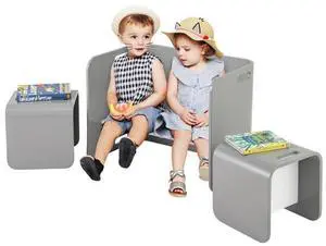 SlickBlue 3 Pieces Kids Wooden Table and Chair Set