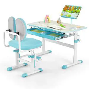 SlickBlue Height-Adjustable Kid's Study Desk and Chair Set