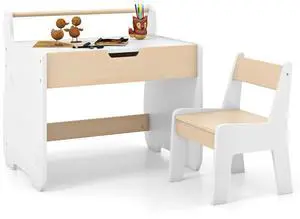 SlickBlue Kids Table and Chair Set with 2 in 1 Detachable Tabletop and Storage