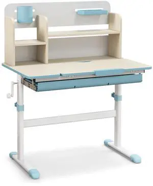 SlickBlue Height Adjustable Kids Study Desk with Tilt Desktop for 3-12 Years Old