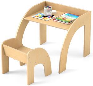 SlickBlue Kids Table and Chair Set with Wide Tabletop and Curved Edges for Kids Room