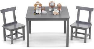 SlickBlue Wooden Kids Table and 2 Chairs Set with Anti-slip Foot Pads