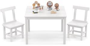 SlickBlue Wooden Kids Table and 2 Chairs Set with Anti-slip Foot Pads