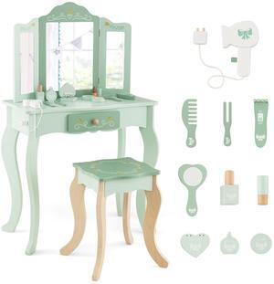 SlickBlue Kids Vanity Set with Tri-folding Mirror