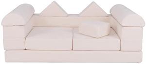 SlickBlue 9-Piece Climb and Crawl Foam and Floor Play-set with Breathable Suede Fabric