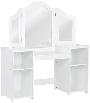 SlickBlue Kids Tri Folding Mirror Makeup Dressing Vanity Table Set