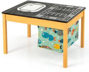 SlickBlue 3-in-1 Kids Sand Water Activity Table with Foldable Storage Bin
