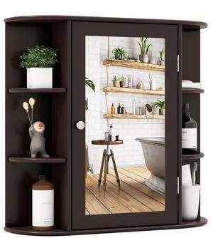 SlickBlue Wall-Mounted Bathroom Mirror Cabinet with Storage Shelves