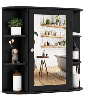 SlickBlue Wall-Mounted Bathroom Mirror Cabinet with Storage Shelves
