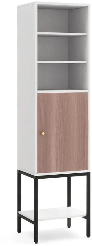 SlickBlue  Bathroom Tall Cabinet with 1 Door and 4 Shelves Narrow Storage Unit