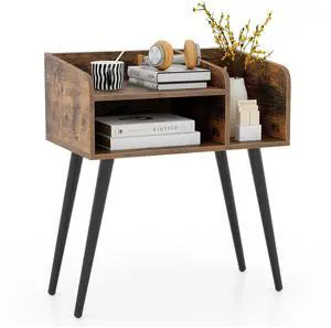 SlickBlue Mid Century Modern Nightstand  with Open Shelves