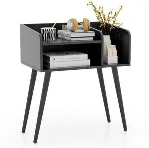 SlickBlue Mid Century Modern Nightstand  with Open Shelves