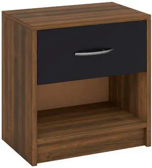 SlickBlue Bedside Table Nightstand with Drawer and Open Storage Shelf