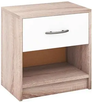 SlickBlue Bedside Table Nightstand with Drawer and Open Storage Shelf