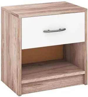 SlickBlue Bedside Table Nightstand with Drawer and Open Storage Shelf