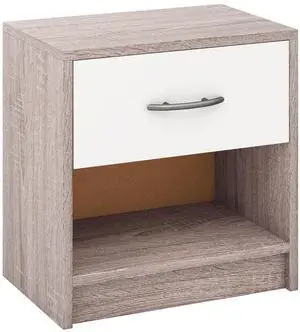 SlickBlue Bedside Table Nightstand with Drawer and Open Storage Shelf