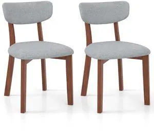 SlickBlue Dining Chairs Set of 2 Upholstered Mid-Back Chairs with Solid Rubber Wood Frame
